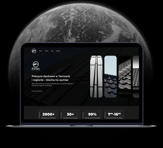 Projekt strony internetowej dla firmy budowlanej wyświetlany na laptopie - strony internetowe Nowy Sącz realizacje